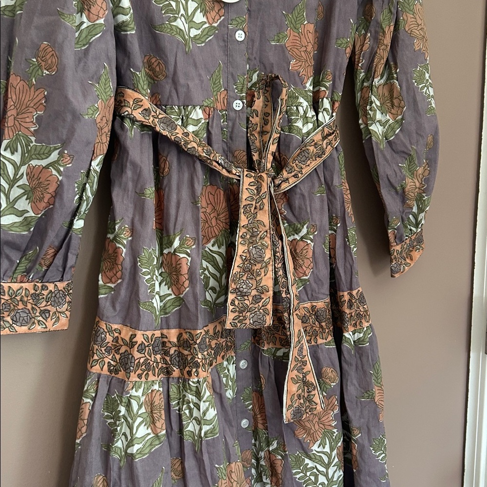 NWT Victoria Dunn Floral Boho Cottagecore Midi Dress Size XS - Picture 6 of 14
